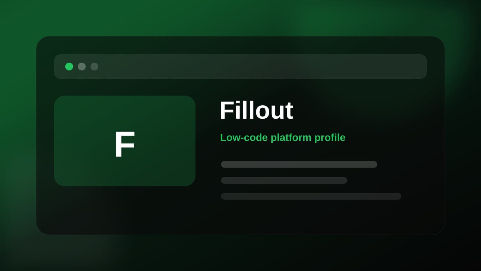 Fillout visual overview