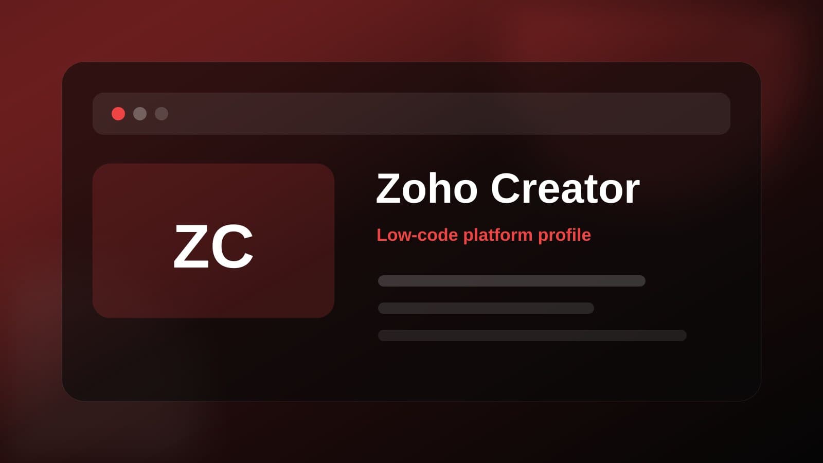 Zoho Creator visual overview