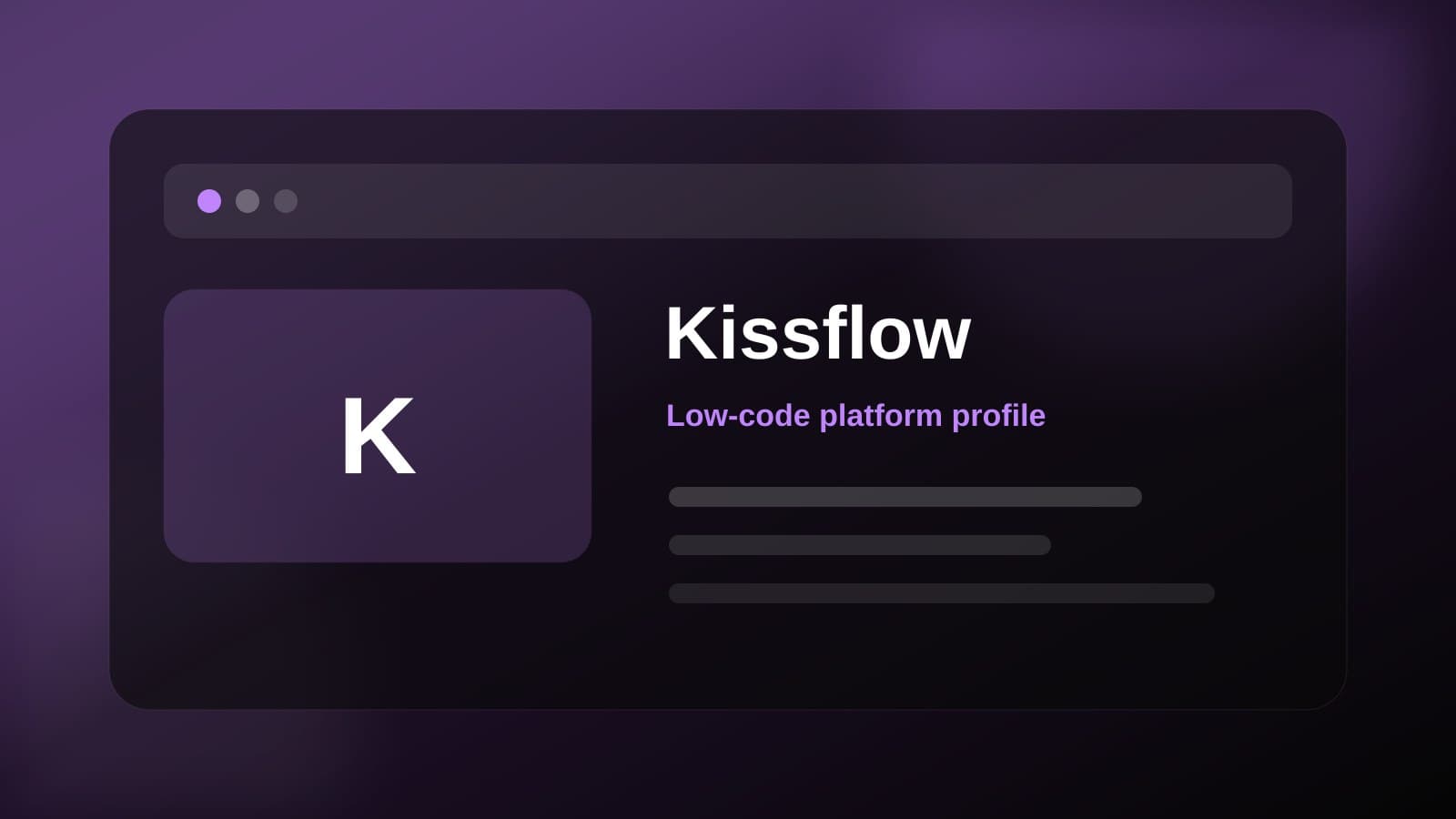 Kissflow visual overview