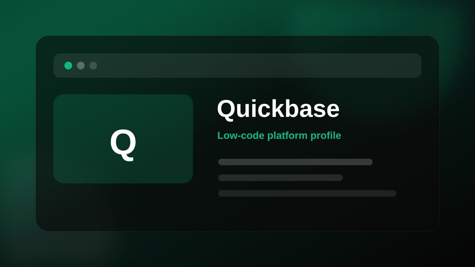 Quickbase visual overview